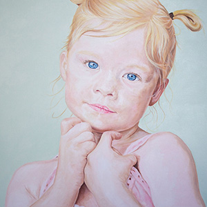 oil painting of girl